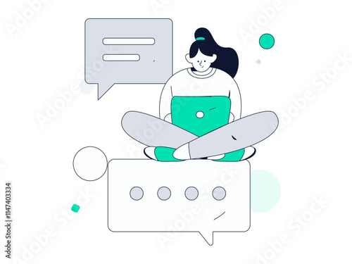 Communicate with consultants flat vector character concept operation hand drawn illustration
