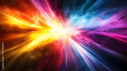 Dynamic color explosion abstract art digital creation vibrant environment artistic perspective visual impact