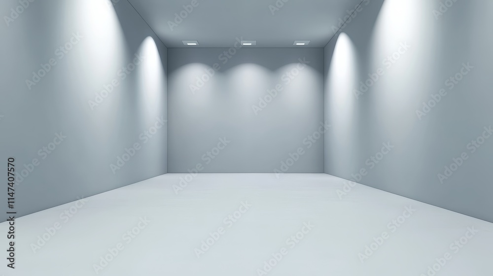A minimalist, empty room with soft lighting and smooth surfaces, ideal for presentations. A minimalist, empty room with soft lighting and smooth surfaces, ideal for presentations.