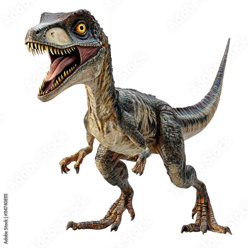 Detailed Illustration of a Lifelike Dinosaur Model Isolated on transparent background