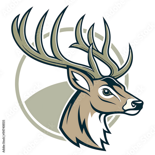 
Buck, Deer, head Logo, Vector illustration design isolated on white background, Great for your Hunting Logo, Decal & Stickers.
 photo