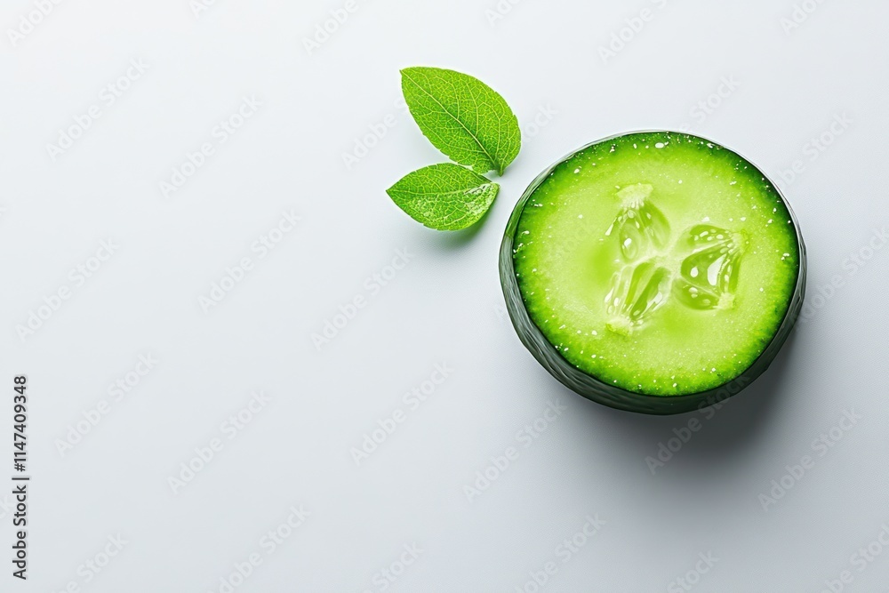 Crisp and Refreshing: Sliced Cucumber on a Clean White Background Crisp and Refreshing: Sliced Cucumber on a Clean White Background