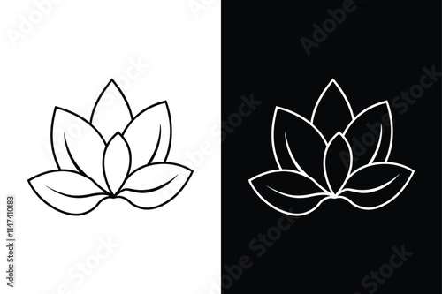 Modern Magnolia Flower Line Icon. Clean and Elegant Vector Graphics
