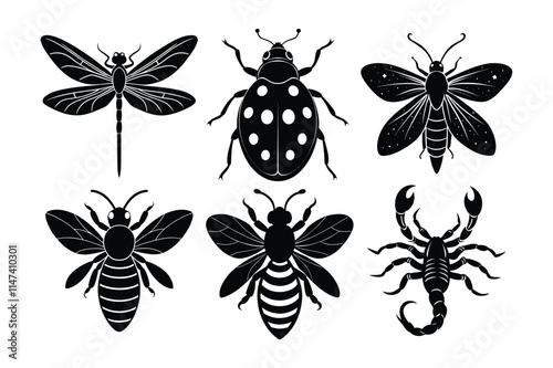  A set of Wildlife Animals silhouette illustration