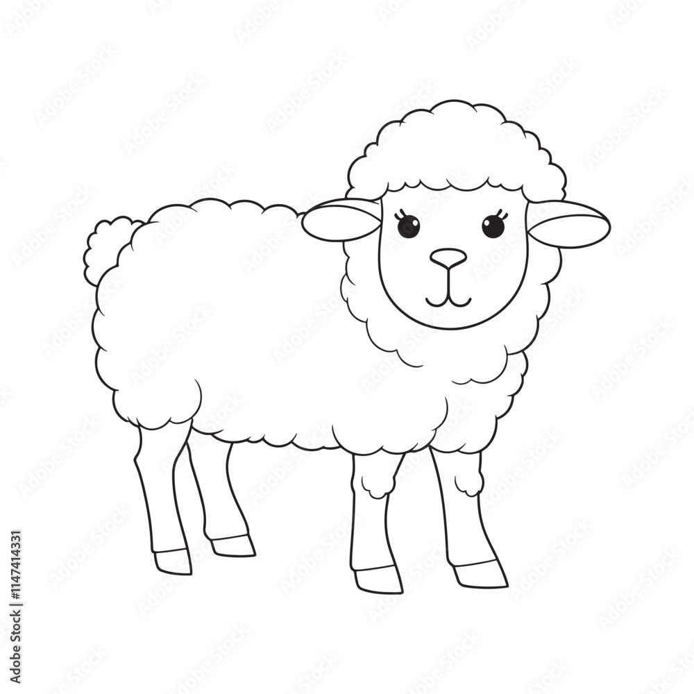 sheep line art vector, Sheep silhouette isolated on white background. Vector illustration sheep line art vector, Sheep silhouette isolated on white background. Vector illustration