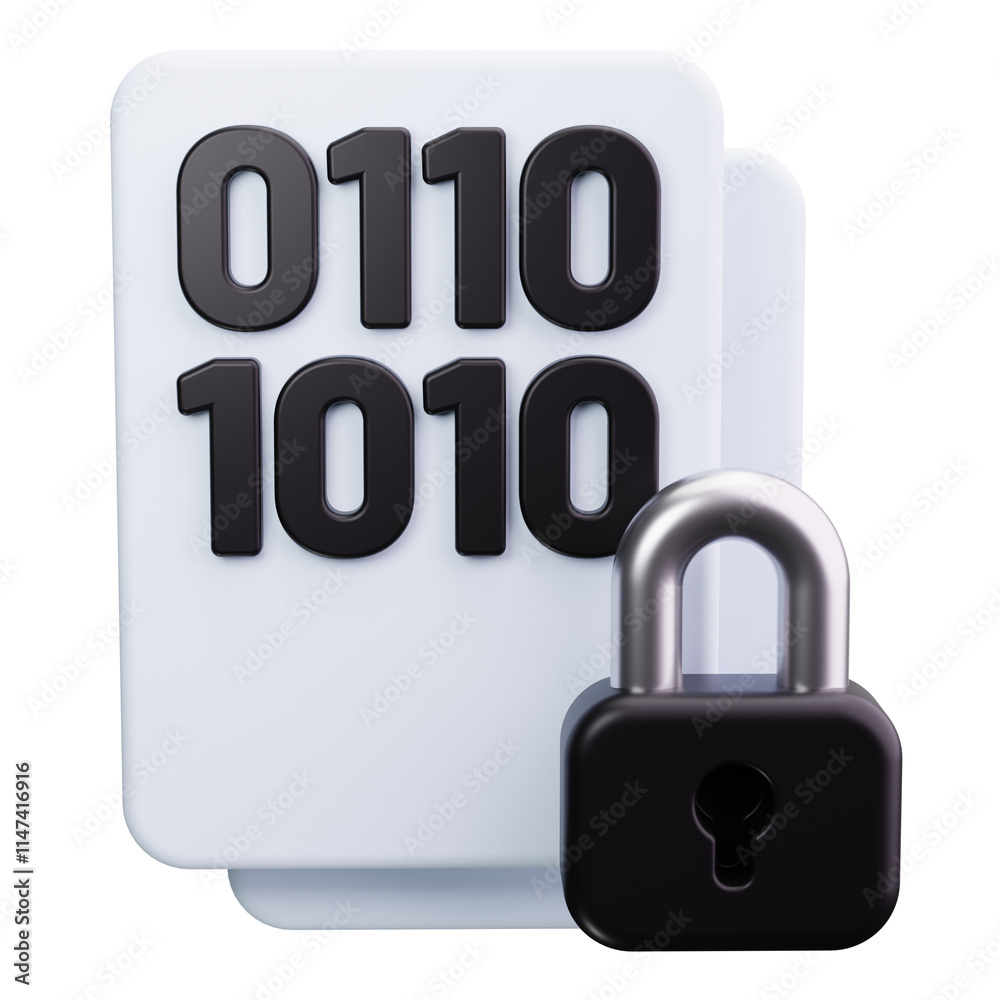 Data Encryption 3d render icons Data Encryption 3d render icons