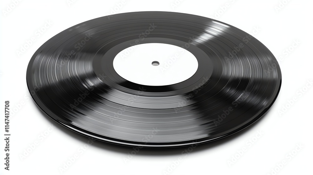 Elegant black vinyl record on white isolated background. Elegant black vinyl record on white isolated background.
