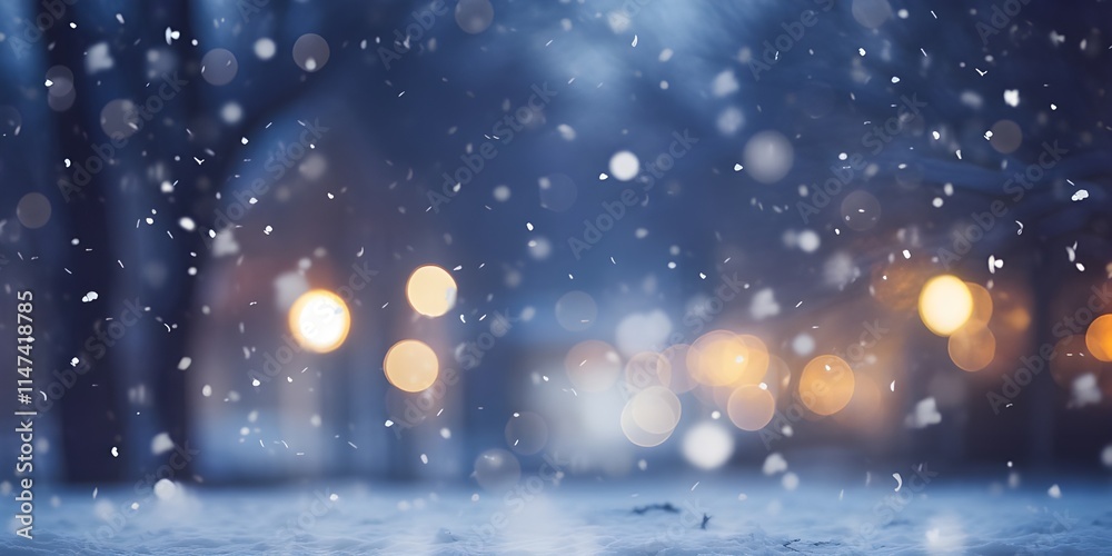 Snowfall background with sparkling lights Snowfall background with sparkling lights