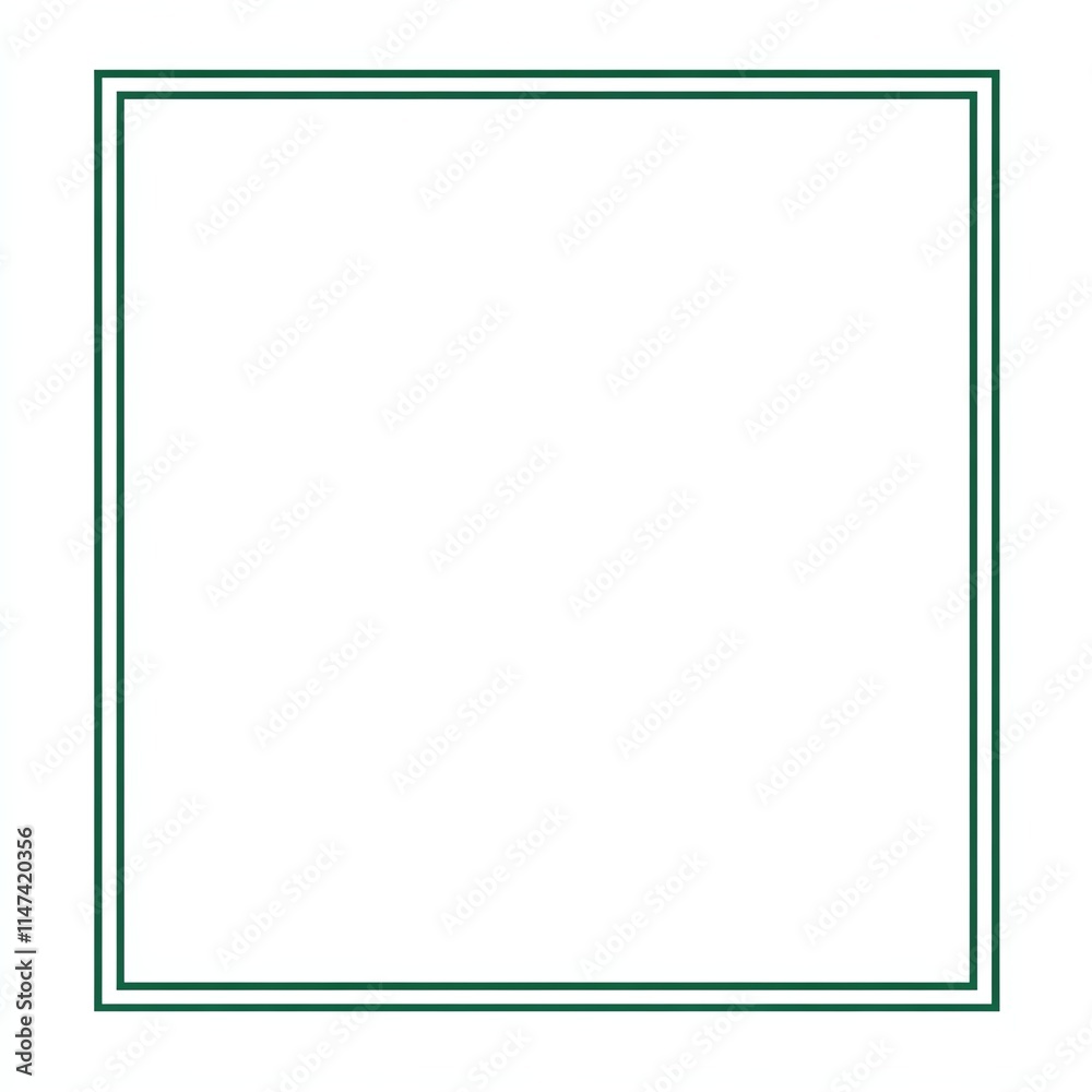 Simple green outline square frame on a white isolated background. Simple green outline square frame on a white isolated background.