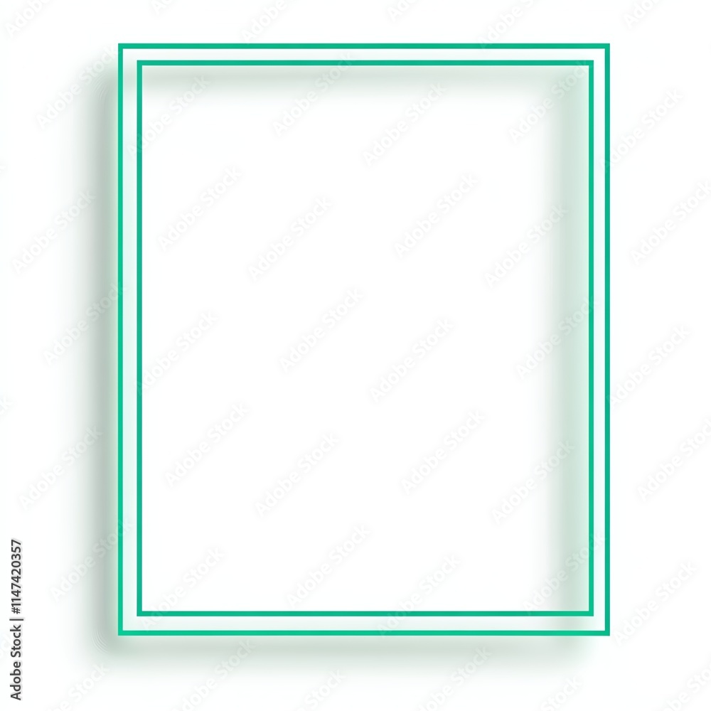 Empty frame with turquoise border on a white isolated background. Empty frame with turquoise border on a white isolated background.