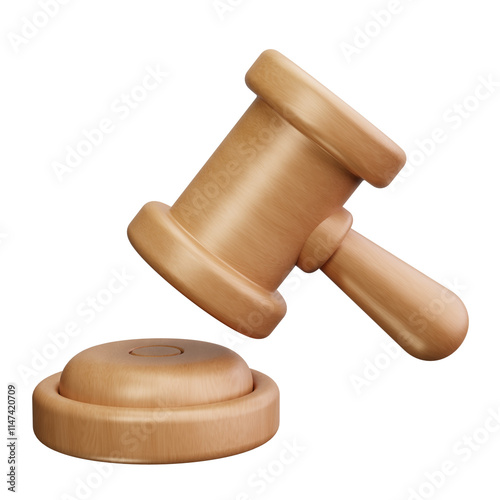 gavel 3d render icons
