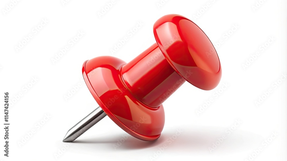 Red push pin isolated on a white background Red push pin isolated on a white background