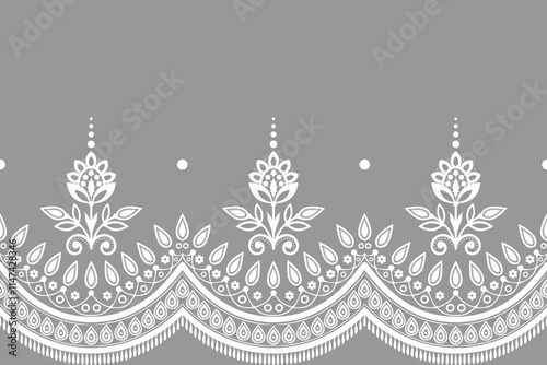 Lace seamless background Geometric ethnic oriental ikat seamless pattern traditional Design for background,carpet,wallpaper,clothing,wrapping,Batik,fabric,Vector illustration embroidery style.