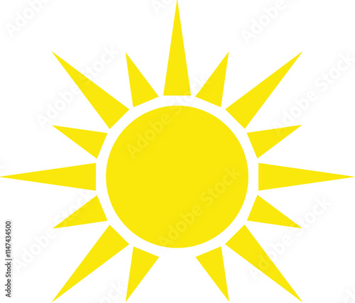 Sun Silhouette Of Hot Yellow Bright Royalty Free Vector, sun vector illustration, sun illustration, sun vector