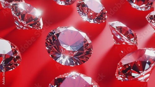 Diamonds on a red background