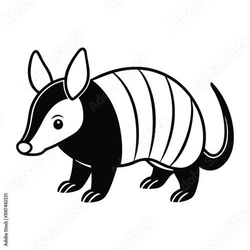 vector illustration of a cartoon armadillo.