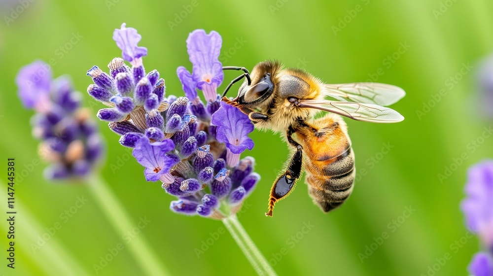 A honeybee collects nectar from vibrant lavender flowers, highlighting the beauty of nature and the importance of pollinators. A honeybee collects nectar from vibrant lavender flowers, highlighting the beauty of nature and the importance of pollinators.