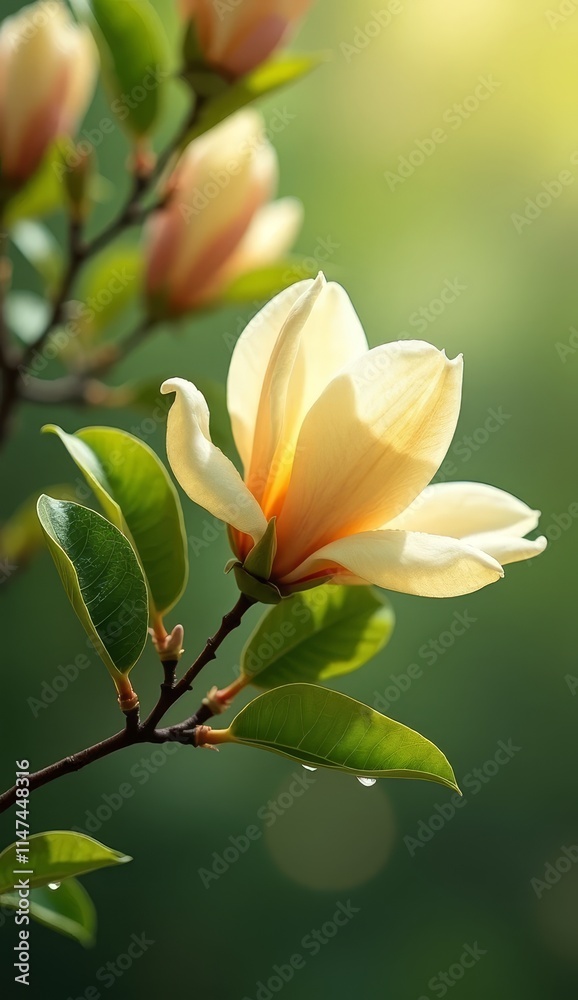 Fototapeta premium Yellow Magnolia Grandiflora