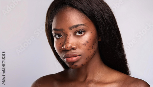 Obraz na płótnie Brown skin with dark spots w salonie