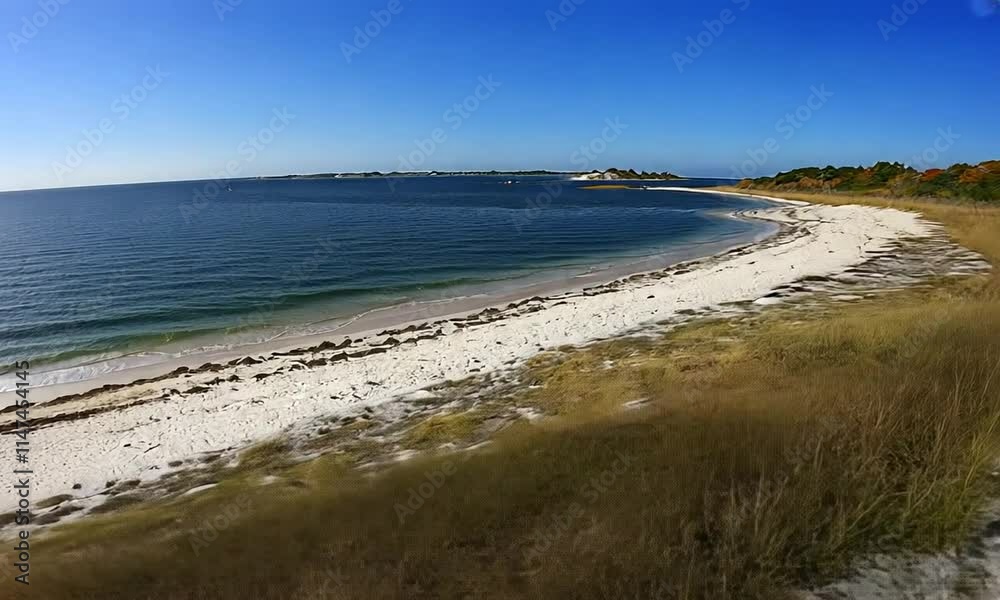 Coastal Serenity: A Panoramic View of a Secluded Beach Coastal Serenity: A Panoramic View of a Secluded Beach