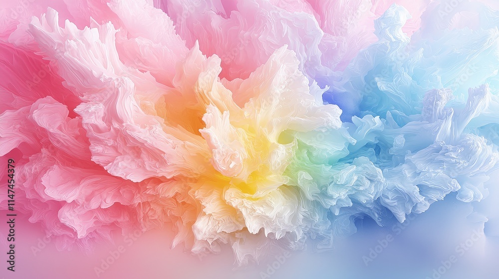 Fototapeta premium Abstract pastel rainbow swirl.