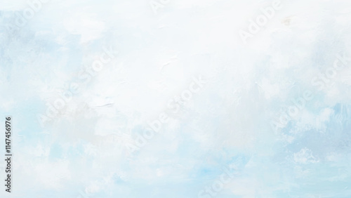 Bright painted sky blue watercolor background, Abstract blue sky with clouds, Fantastic soft white clouds against blue sky