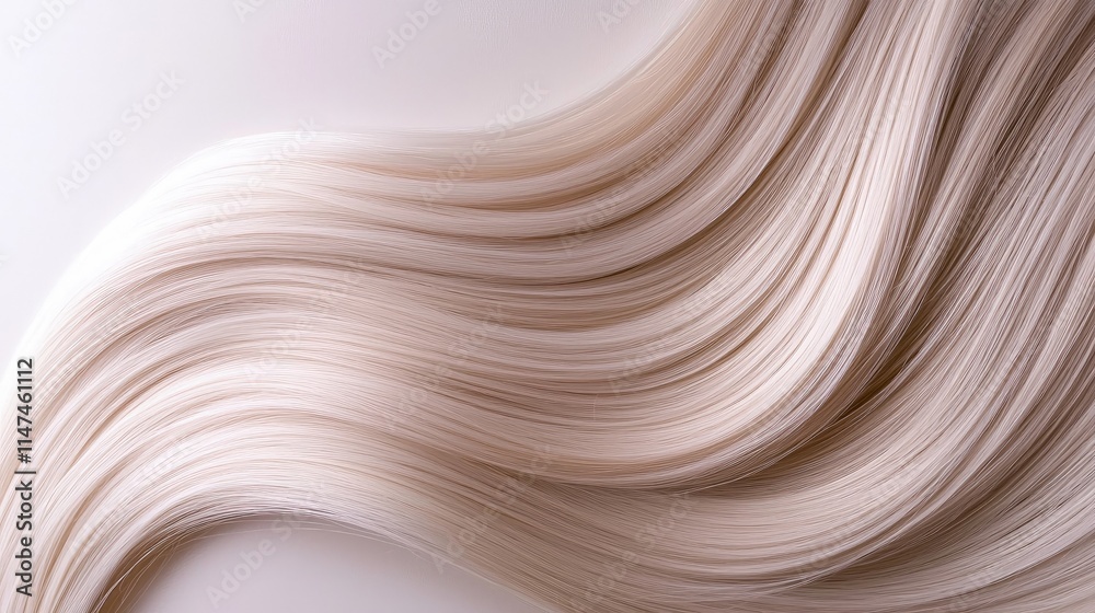 Smooth, flowing blonde hair waves on white background. Smooth, flowing blonde hair waves on white background.