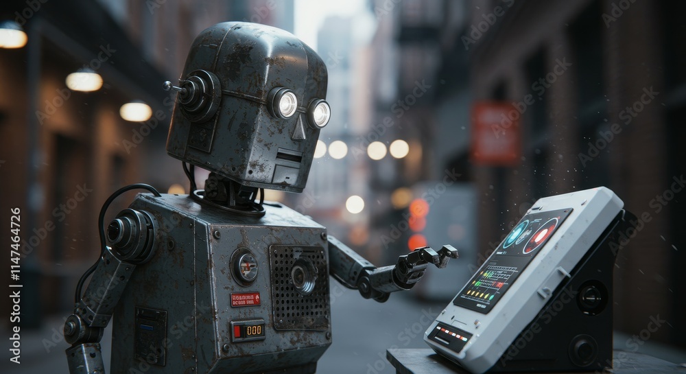 AI Robot vs Alien, AI, Robots and androids. AI Taking over the world, the concept of confrontation between humanity and artificial intelligence, alien invasion AI Robot vs Alien, AI, Robots and androids. AI Taking over the world, the concept of confrontation between humanity and artificial intelligence, alien invasion