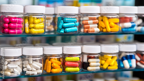 Wallpaper Mural pills in a bottle on a shelf
 Torontodigital.ca