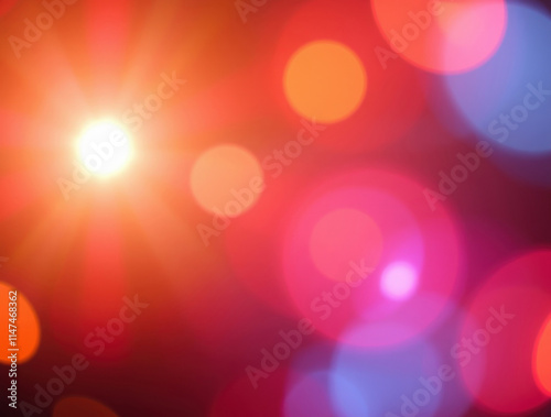 Red and Orange Bokeh Lights Background 