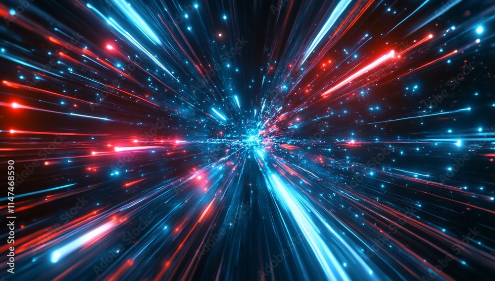 Abstract light streaks in red and blue. Abstract light streaks in red and blue.