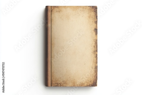 Antique book with aged, textured cover. Ideal for vintage, history, or education projects.