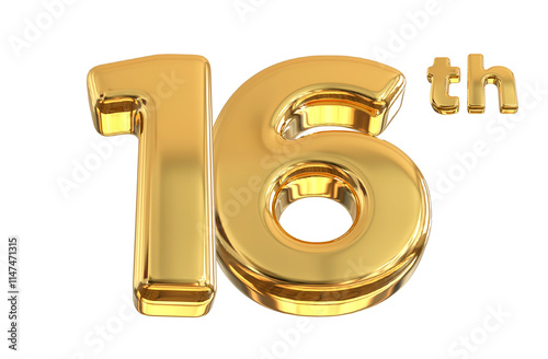 16 Year Anniversary Gold Number