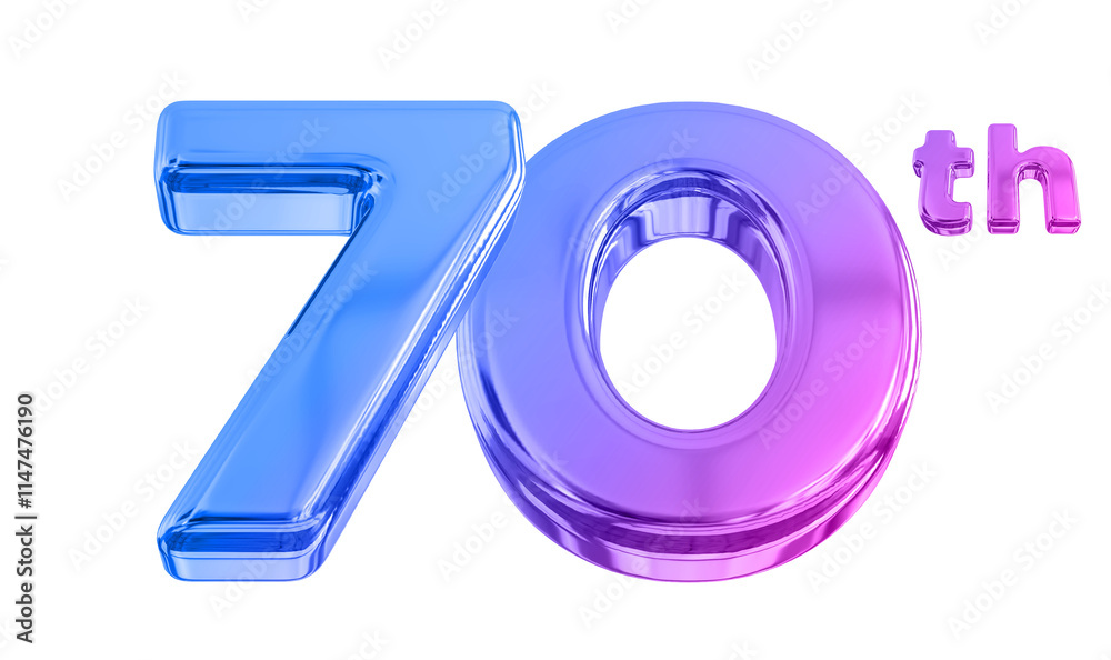 70 Year Anniversary Gradient Number 70 Year Anniversary Gradient Number