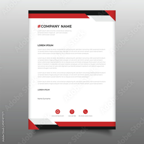 modern red business Letterhead cover template design. a4 Letterhead corporate company with creative design