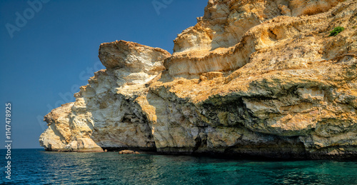 Muscat, Oman. Beach and bay Gulf of Oman. Summer holidays and tourism in the Beautiful Arab country