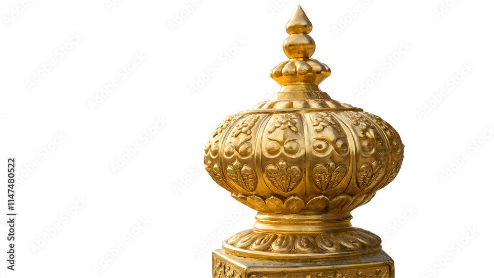 Golden decorative element,  transparent PNG
