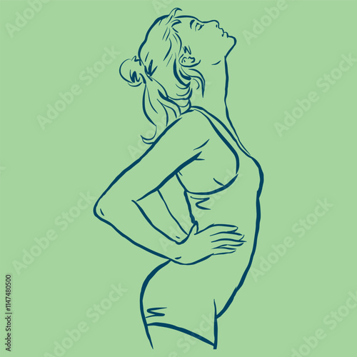 illustration of a girl posing vector for illustration card decoration