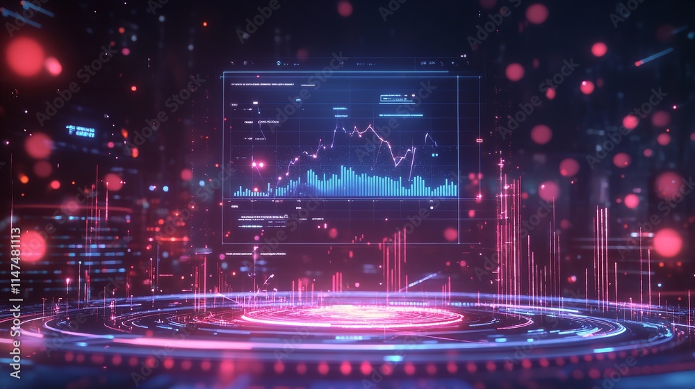 Abstract futuristic background featuring a glowing circular technology frame with a sci fi aesthetic and HUD interface elements Abstract futuristic background featuring a glowing circular technology frame with a sci fi aesthetic and HUD interface elements