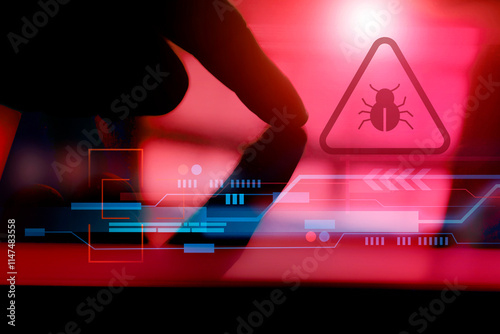 malware detection , threat monitoring , virus scan , cyber security awareness concept