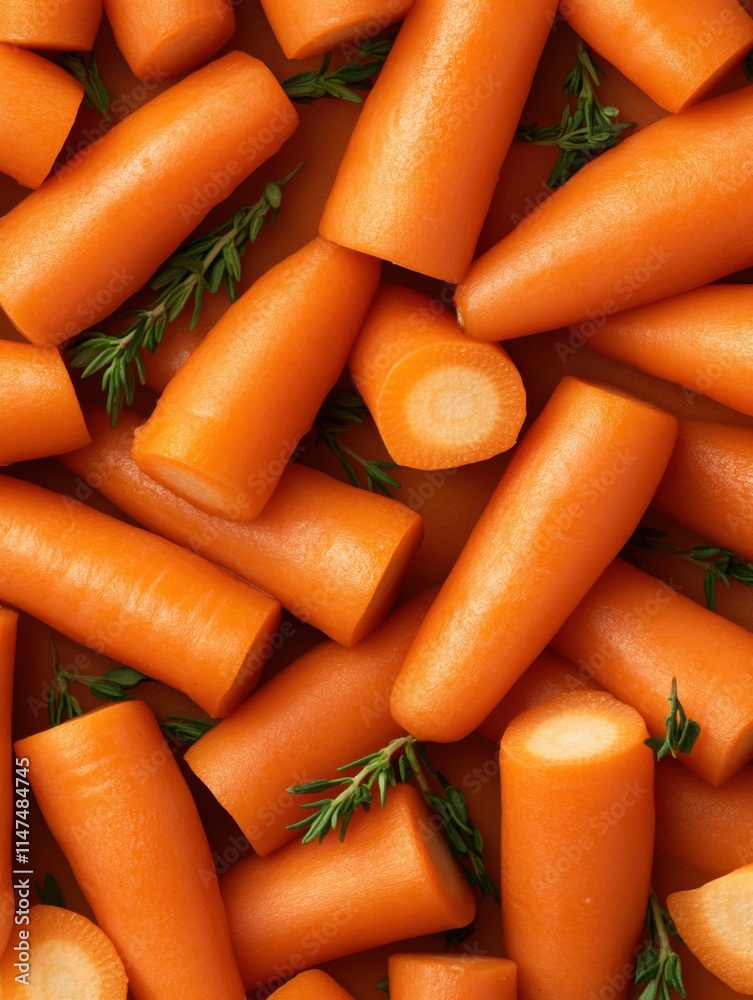 Freshly Cut Carrots Kitchen Table Food Bright Lighting Close-up View Healthy Eating Concept for Nutritional Awareness Freshly Cut Carrots Kitchen Table Food Bright Lighting Close-up View Healthy Eating Concept for Nutritional Awareness