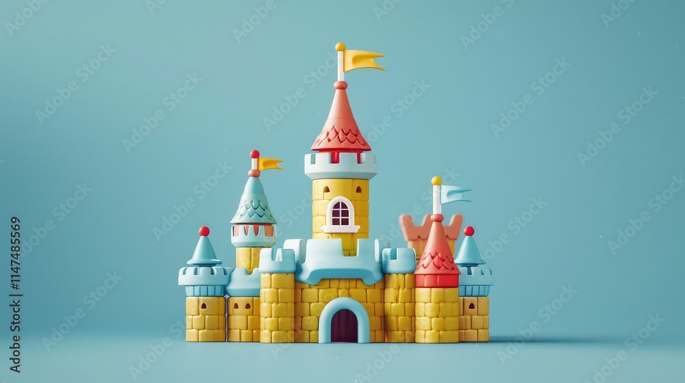 A whimsical, peanut-inspired castle toy with a tall, crunchy tower, and a tiny, royal flag