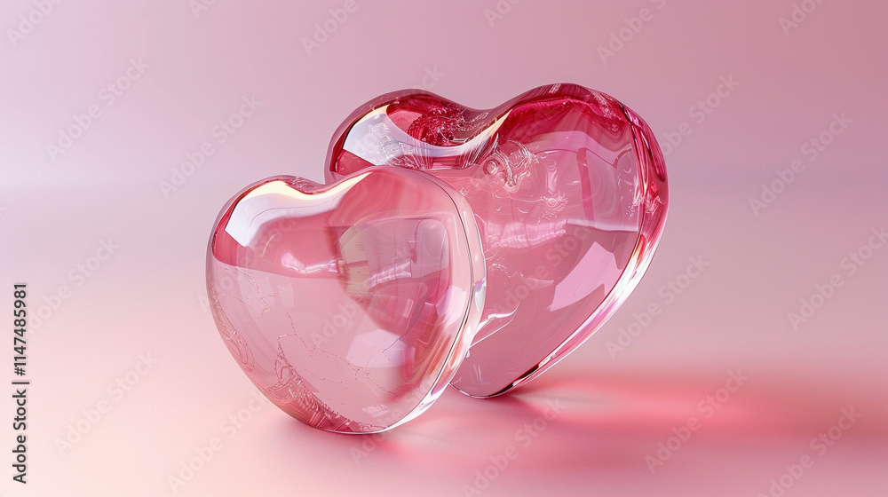 Dreamy 3D rendering of a heart-shaped device