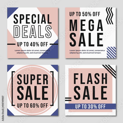 modern square sale banner template