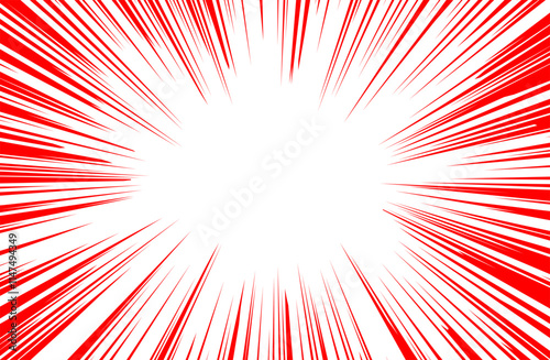 集中線の赤、太線