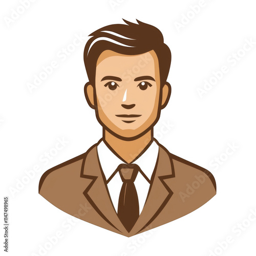 Brown icon of human resource isolated on a transparent background Minimalist flat icon, vector logo style sign clipart on a no background png