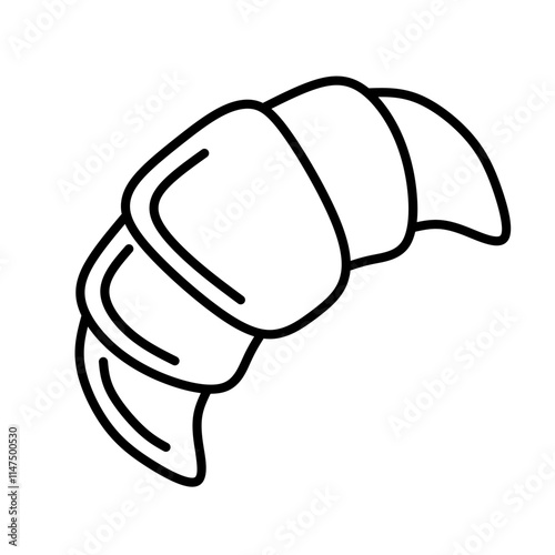 hand drawn vector illustration of a croissant