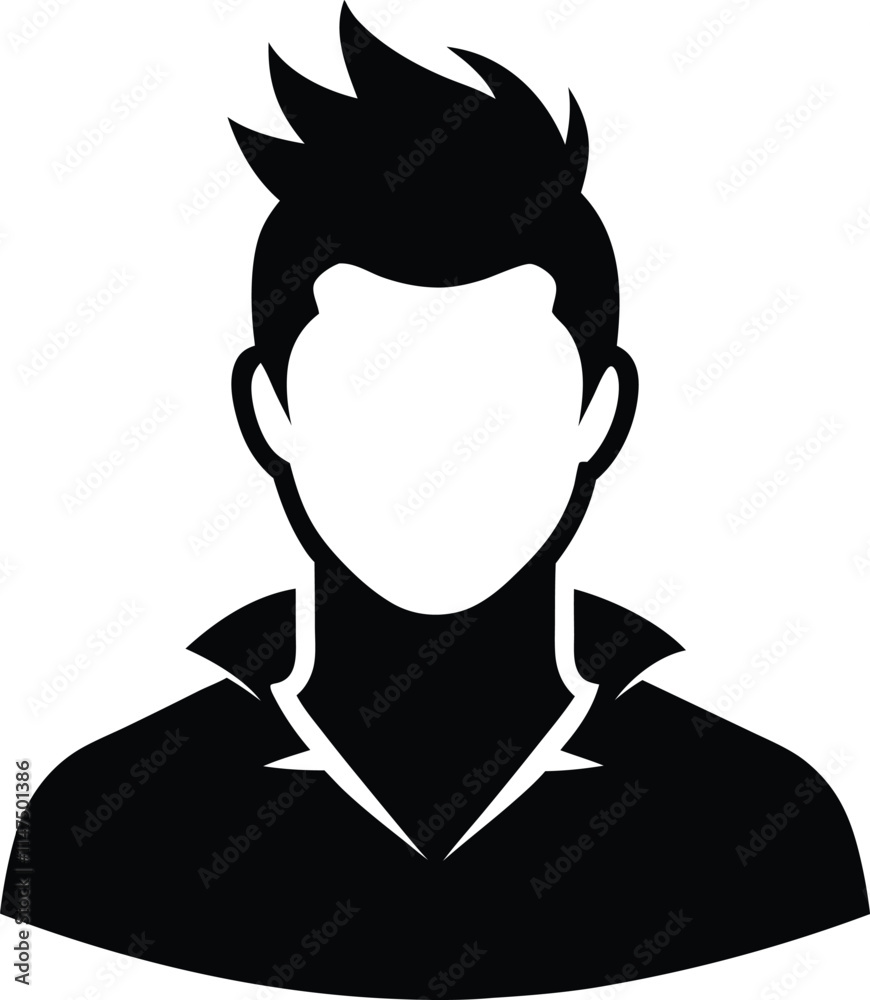 Male user profile icon silhouette Male user profile icon silhouette