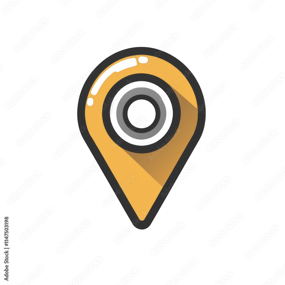 Brown icon of map isolated on a transparent background Minimalist flat icon, vector logo style sign clipart on a no background png