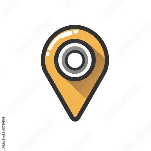 Obraz na płótnie Brown icon of map isolated on a transparent background Minimalist flat icon, vector logo style sign clipart on a no background png w salonie